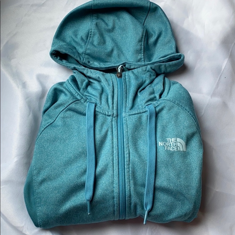 Turquoise North Face Fitted Hoodie